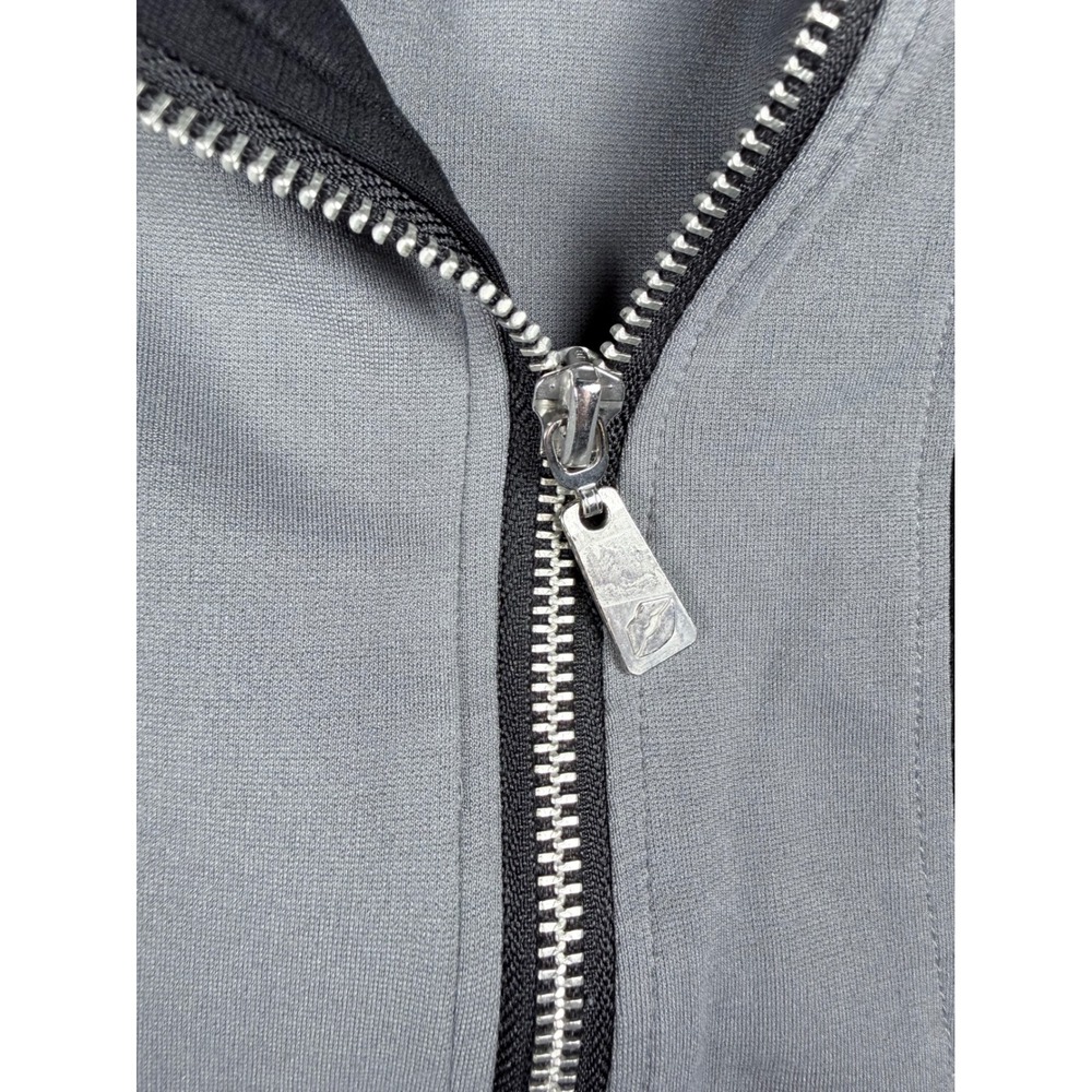 Attitudes by Renee Womens Grey Black Colorblock 90s Moto Jacket Mock Neck Size S - Picture 5 of 9